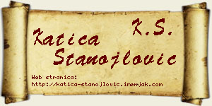 Katica Stanojlović vizit kartica